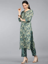 Cotton Blend Printed Kurta Pant Dupatta-VKSKD1091AB